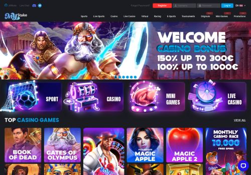 Mystake Casino desktop screenshot