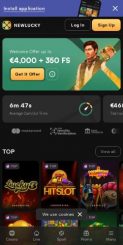 Newlucky Casino mobile screenshot