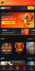 NixBet Casino mobile screenshot