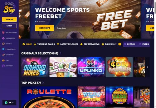 Onestep Casino desktop screenshot