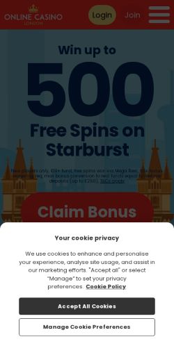 Online Casino London mobile screenshot