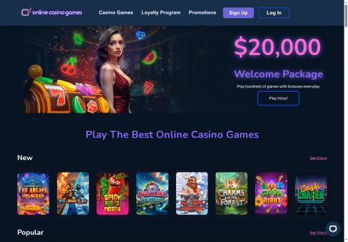 OCG Casino desktop screenshot