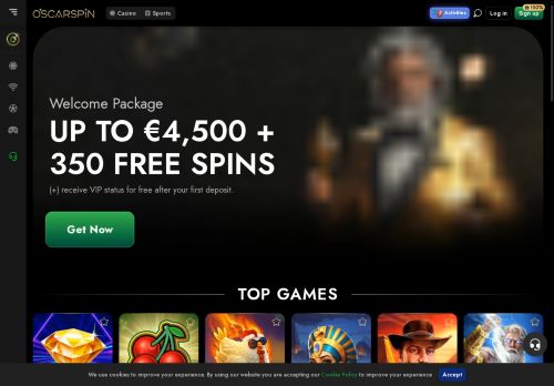 Oscarspin Casino desktop screenshot