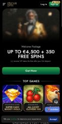 Oscarspin Casino mobile screenshot