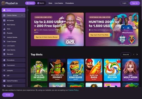 Playbet Casino desktop screenshot