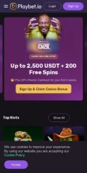 Playbet Casino mobile screenshot