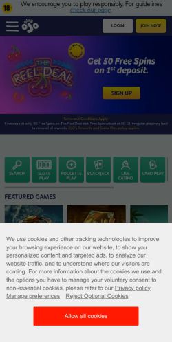 PlayOJO Casino mobile screenshot