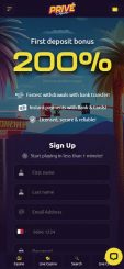prive casino screenshot mobile