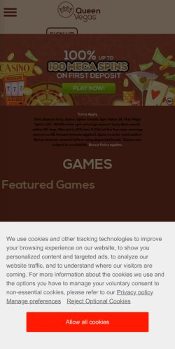 QueenVegas mobile screenshot