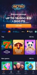 RetroBet Casino mobile screenshot