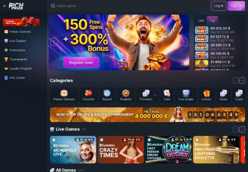 Richprize Casino desktop screenshot