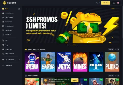 RioDeOro Casino desktop screenshot