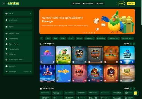 Rioplay Casino desktop screenshot