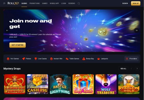 RollXO Casino desktop screenshot