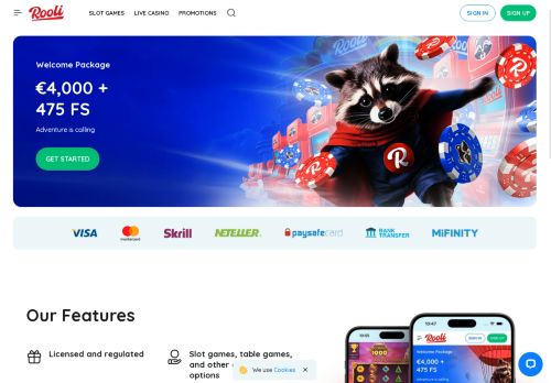 Rooli Casino desktop screenshot