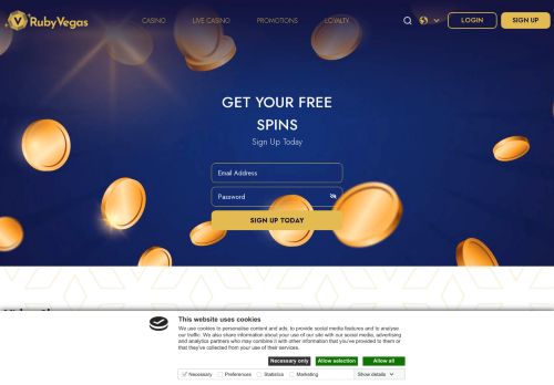 Ruby Vegas Casino desktop screenshot