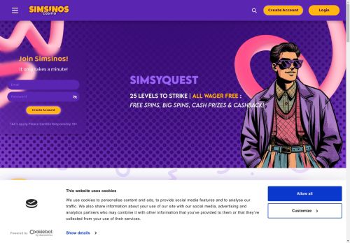 Simsinos Casino desktop screenshot