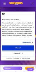 Simsinos Casino mobile screenshot