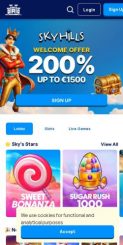 SkyHills Casino mobile screenshot