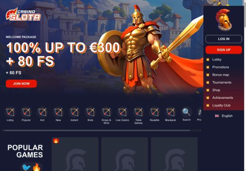 Slota Casino desktop screenshot