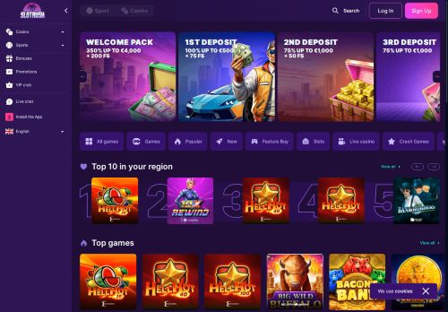 SlotRush Casino desktop screenshot