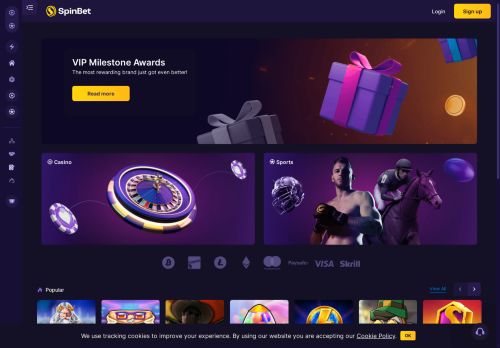 Spinbet Casino desktop screenshot