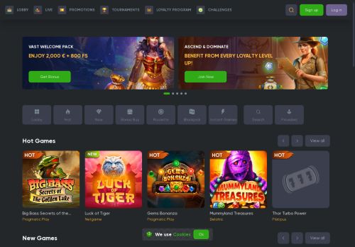 SpinLine Casino desktop screenshot