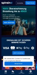Spinsino Casino mobile screenshot