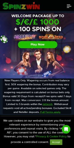 Spinzwin mobile screenshot