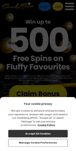 Swanky Bingo Casino mobile screenshot