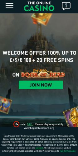 The Online Casino mobile screenshot