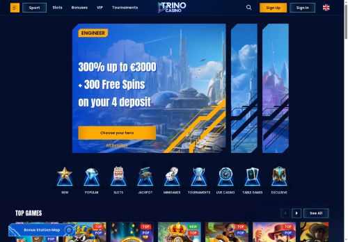 TrinoCasino desktop screenshot