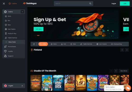 TwinVegas Casino desktop screenshot