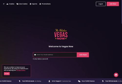VegasNow Casino desktop screenshot