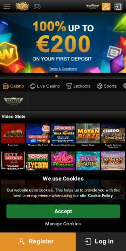 Videoslots Casino mobile screenshot