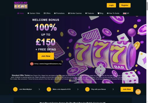 WatchMySpin Casino desktop screenshot