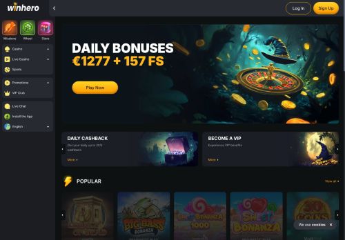 WinHero Casino desktop screenshot