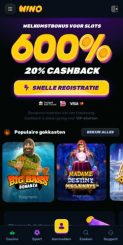 Wino Casino mobile screenshot