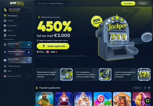 Winzter Casino desktop screenshot