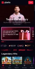 Ybets Casino mobile screenshot
